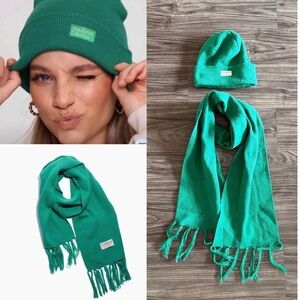 Tini Lux You & Me Knit Matching Hat Beanie and Scarf Green